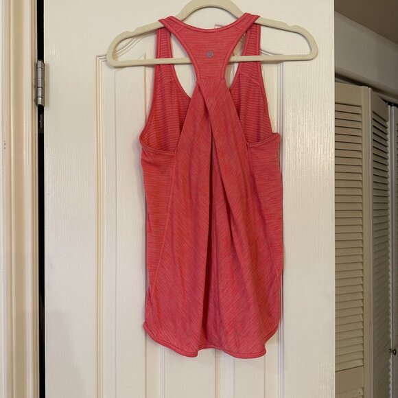 lululemon - Heathered Glossy Pink - Essential Racerback Tank Top - Size 4 - Picture 6 of 8